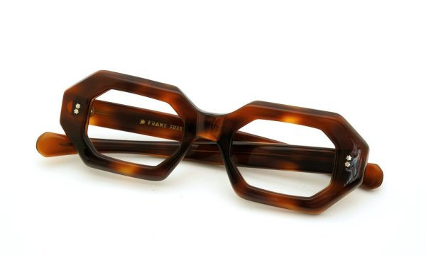 French vintage フレンチ・ヴィンテージ メガネ通販 1960s OCTAGON FRAME STAR DOTS 44/20 AMBER (取扱店：大宮) ポンメガネ