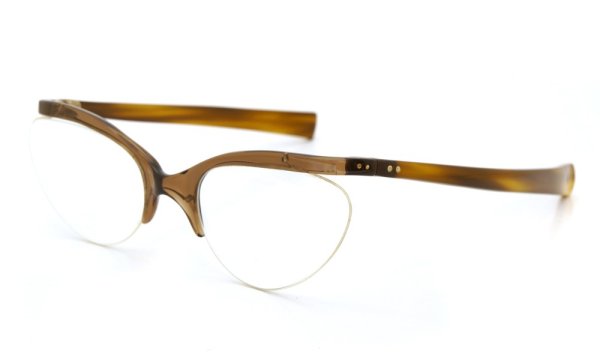 French vintage フレンチ・ヴィンテージ メガネ通販 1970s BROW FRAME BROWN/HORN 51-19 (取扱店：大宮) ポンメガネ