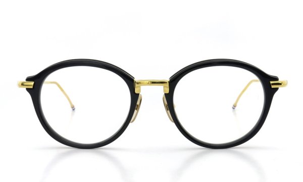 THOM BROWNE.  NEW YORK（トムブラウンニューヨーク）メガネ TB-011F 49size NAVY/SHINY 18K GOLD METAL BRIDGE&TEMPLES正面