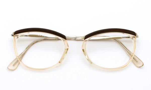 French vintage フレンチ・ヴィンテージ メガネ通販 BROW FRAME BROWN-CLEAR/SILVER 48-20