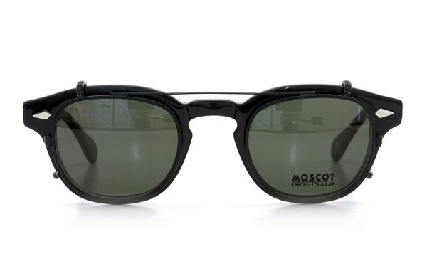 MOSCOT ORIGINALS (モスコット) クリップオン セット LEMTOSH Col.BLACK 44size + 純正ブラック/グリーンレンズ クリップオン 2