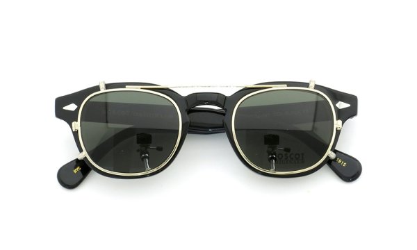 MOSCOT ORIGINALS (モスコット) クリップオン セット LEMTOSH Col.BLACK 44size + 純正ゴールド/グリーンレンズ クリップオン 4