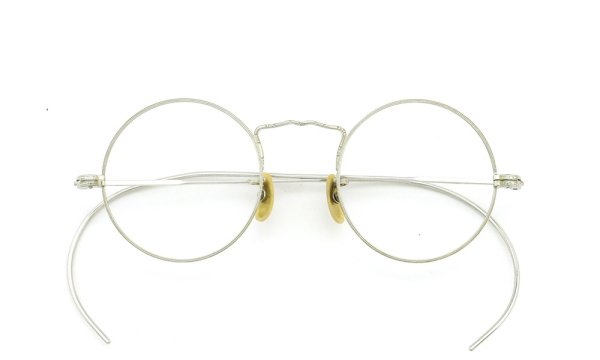 American Optical アメリカン オプティカル vintage ヴィンテージ メガネ 1930年代 ROUND CORTLAND 12kGF MASHWOOD CENTER-POINT 39-19 White-Gold 折りたたみ