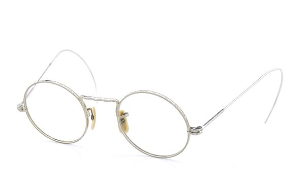 American Optical アメリカン オプティカル vintage ヴィンテージ メガネ 1930年代 ROUND CORTLAND 12kGF MASHWOOD CENTER-POINT 39-19 White-Gold ナナメ