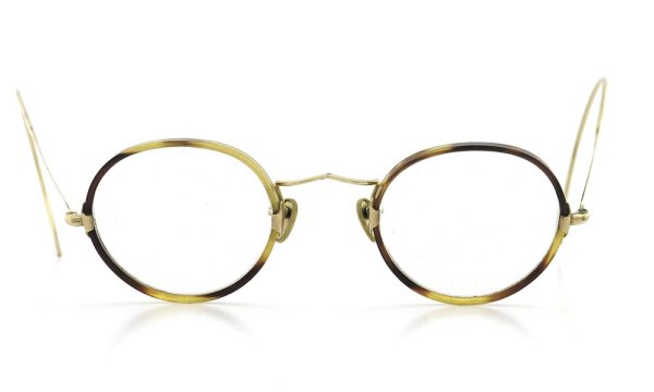 ENGLAND Vintage イングランド ヴィンテージ 推定1930年代 メガネ FLAT-CATING-ROUND FACIFIT-PAD 縄手 Tortoise/Gold