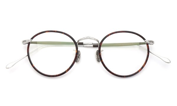 PonMegane Sun-Platinum メガネ通販 Panto-01 Engraving-01 Silver/Chestnut