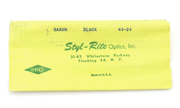 SRO STYL-RITE OPTICS vintage SAXON BLACK 44-24 (n2)