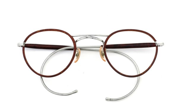 1930s-1940s BRITISH AMERICAN OPTICAL DOUBLE-BRIDGE Silver/Chestnut