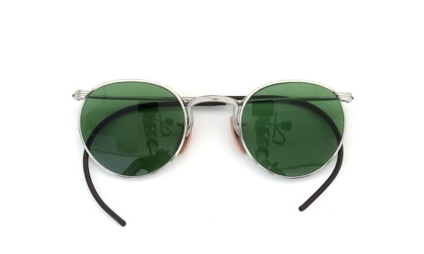 AO 推定1930s INDUSTRIAL FUL-VUE PANTO SILVER GREEN-GLASS-LENS 45-23