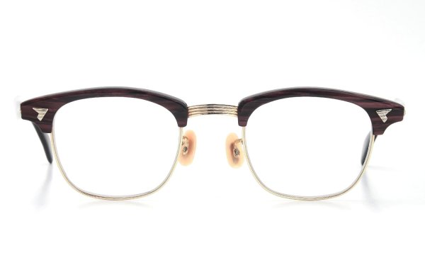 The Spectacle/ American Optical vintage 1950s~1960s マルコムXモデル type:2 ウイング鋲  BrownWood/Gold 46-22