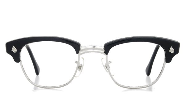 American Optical Vintage 1960s〜1980s Brow Combination AO鋲 Black/Silver 46-22