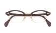 American Optical 1960s Art-Deco-Brow Combination Brown/Gold 1/10 12KGF 44-22