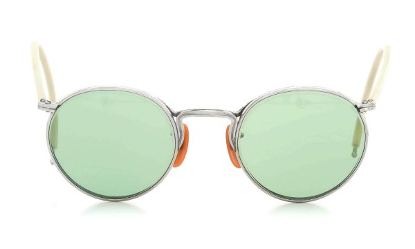 AO 1940s-1950s INDUSTRIAL FUL-VUE PANTO SILVER LIGHT-GREEN-GLASS-LENS 47-23