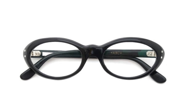 ABC Optical vintage メガネ 1960s〜1970s Frame-France FR8004 Zyl Blk 48-20 #18482