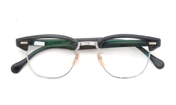 US Optical vintage 1950s〜1960s A600 Combination Black-Stone/White-Gold 1-10 12KGF 46-20 #222586