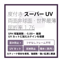 東海光学 度付きスーパーUVカットクリア(ルティーナ素材)レンズ 両面非球面