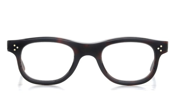 French vintage メガネ 1950s-1960s RECTANGLE 7mm 3-DOTS DARK-DEMI 47-24 #002