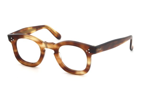 FRANCE Vintage フランス ヴィンテージ メガネ 推定1950年代 3-DOTS RIGHT-ANGLE-CARREE LIGHT-BROWN-DEMI