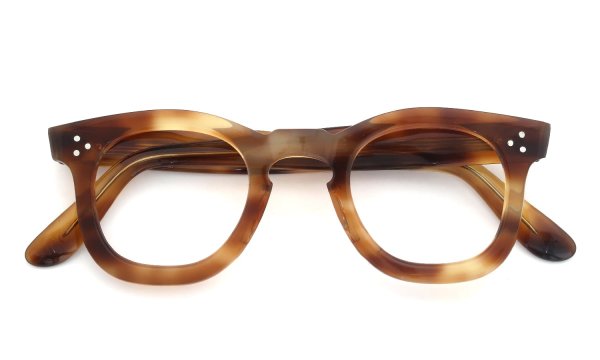 FRANCE Vintage フランス ヴィンテージ メガネ 推定1950年代 3-DOTS RIGHT-ANGLE-CARREE LIGHT-BROWN-DEMI