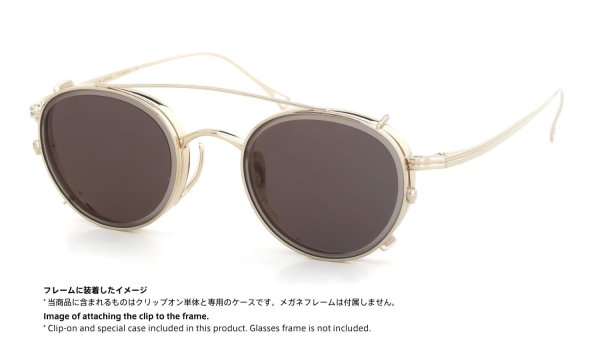 KameManNen KMN-113 46size専用クリップオンサングラス GD/ Warm-Gray-lens