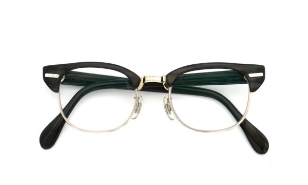 Universal Optical vintage メガネ 推定1960年代 Combination Brown-Wood/Gold 46-20 1/30 10KRGP