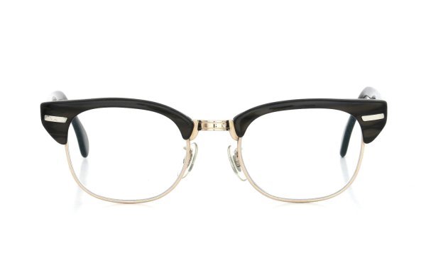 Universal Optical vintage メガネ 推定1960年代 Combination Brown-Wood/Gold 46-20 1/30 10KRGP