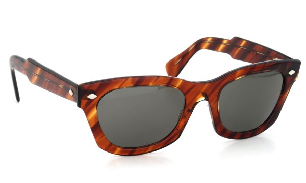 American Optical vintage ヴィンテージ サングラス通販 推定1950年代〜1960 Square TRUE-COLOR 55-22 Demi-Amber