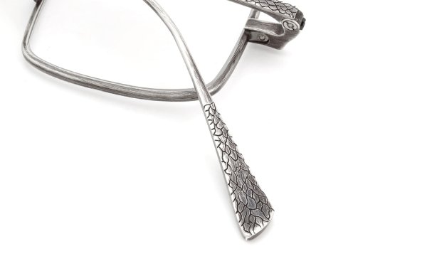 PonMegane Silver925 メガネ通販 Square-01 Hand Engraving Crack/Antique silver