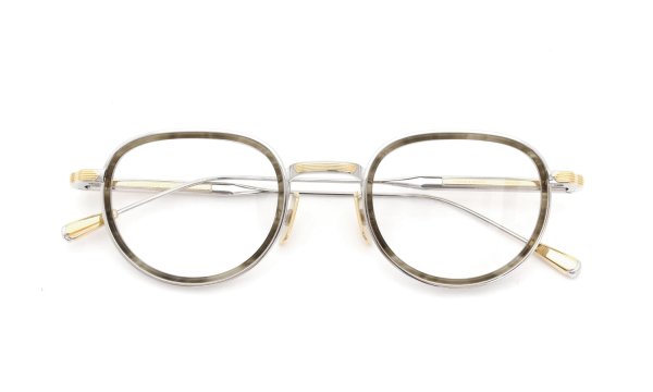 Lunetterie Generale メガネ通販 PANACHE col.Palladium & 18K Gold & Olive Inlay