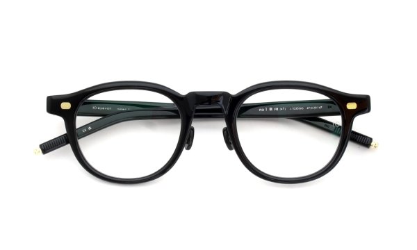 10eyevan セルロイドメガネ通販 no.1 III FR (47) c.1035BKGG DeadStockBlack/18金 +本鼈甲パット