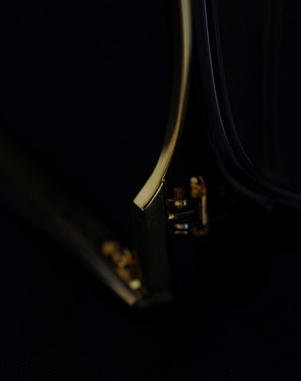 YELLOWS PLUS for ポンメガネ 跳ね上げ式メガネ JACKSON BLACK/24KG