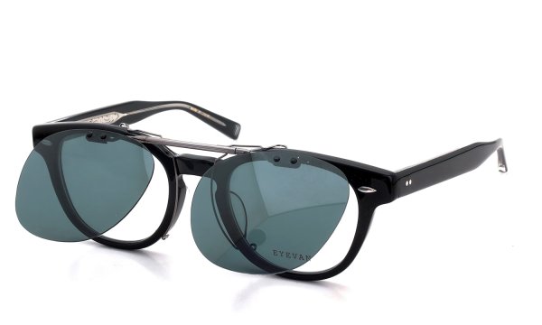 EYEVAN Webb専用 クリップオンサングラス GB グリーンブルー 濃度：83.8% 一段階跳ね上げた状態