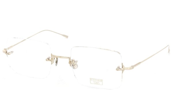 EYEVAN7285 縁無しメガネ 1196-2 (54) C.902 WHITE GOLD 斜め正面