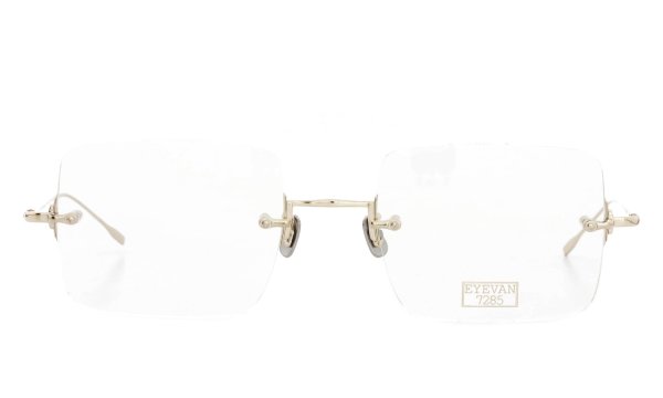 EYEVAN7285 縁無しメガネ 1196-2 (54) C.902 WHITE GOLD 正面