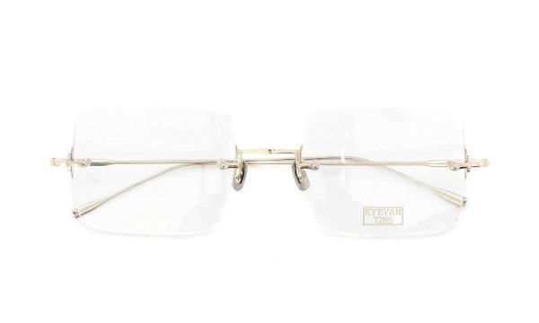 EYEVAN7285 縁無しメガネ 1196-2 (54) C.902 WHITE GOLD 折りたたみ正面