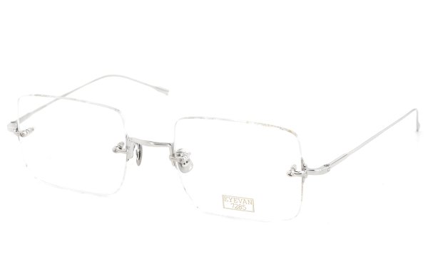 EYEVAN7285 縁無しメガネ 1196-2 (54) C.800 SILVER 斜め正面