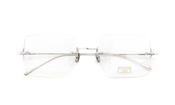 EYEVAN7285 縁無しメガネ 1196-2 (54) C.800 SILVER 折りたたみ正面