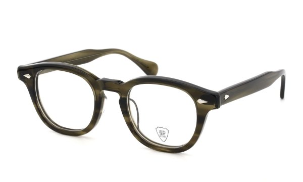 JULIUS TART OPTICAL メガネ通販 AR-48-22 OLIVE GREEN SASA 斜め正面