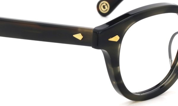 JULIUS TART OPTICAL AR Gold Series メガネ AR-48-24 Camo Sasa/Gold PL-103Ce ヒンジ表側のディテール