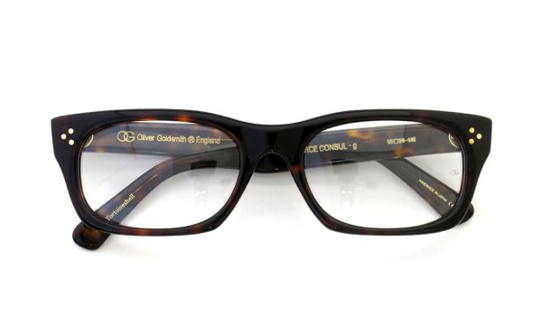 Oliver Goldsmith メガネ VICE CONSUL-g Dark Tortoiseshell 折りたたみ正面