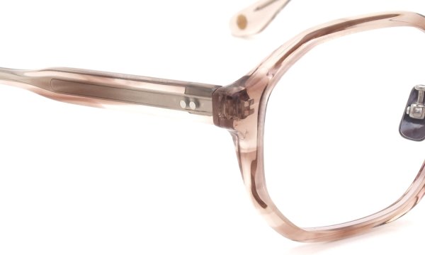 PETER AND MAY ピーターアンドメイ メガネ通販 ISABELLE 金属アームパット col.BEIGE ヒンジ表側ディテール