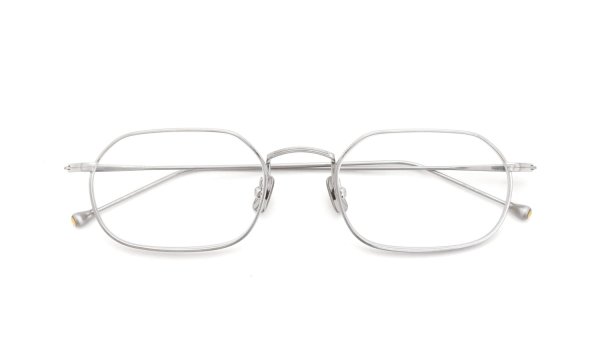 PETER AND MAY 伊達メガネ通販 TT11 AKIRA col.BRUSHED SILVER 折りたたみ正面
