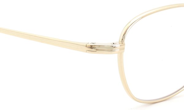 PETER AND MAY 伊達メガネ TT23 ARC col.G GOLD ヒンジ表側ディテール