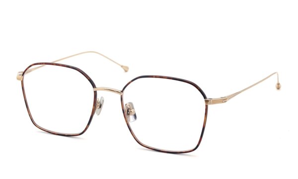 PETER AND MAY ピーターアンドメイ 伊達メガネ通販 TT6 MONDAY col.TORTOISE&GOLD 斜め正面