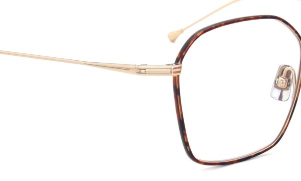 PETER AND MAY ピーターアンドメイ 伊達メガネ通販 TT6 MONDAY col.TORTOISE&GOLD ヒンジ表側ディテール