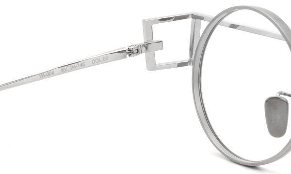 YOSHINORI AOYAMA メガネ+クリップオンサングラスセット YA-004 col.02 Silver 左目側ヒンジ裏
