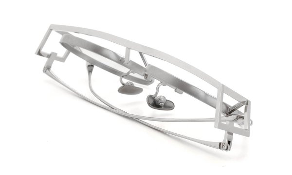 YOSHINORI AOYAMA メガネ+クリップオンサングラスセット YA-004 col.02 Silver 折りたたみ斜め