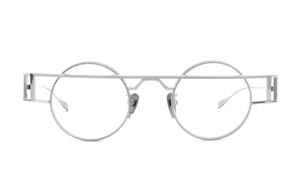 YOSHINORI AOYAMA メガネ+クリップオンサングラスセット YA-004 col.02 Silver 45□24 正面画像