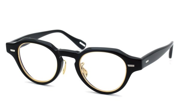 YUICHI TOYAMA. メガネ U-129RS DFW COL.07 Black/Gold 斜め正面