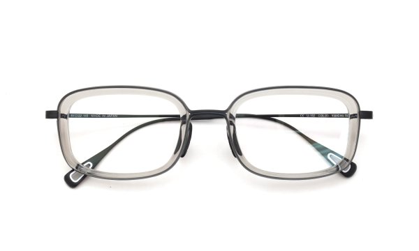 YUICHI TOYAMA メガネ通販 U-182 V.Lou col.03 Susu /Clear gray 折りたたみ正面